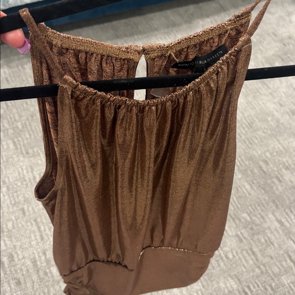 White House Black Market Shimmering Copper Top - Picture 4 of 4